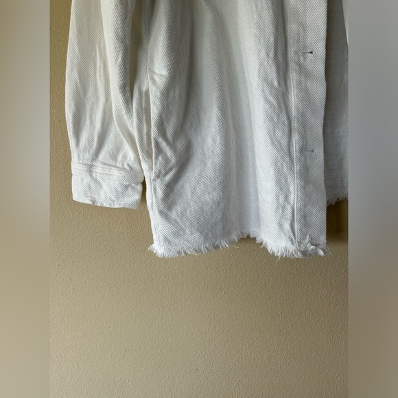 White Zara Denim Jean Jacket Size XS - Picture 5 of 6